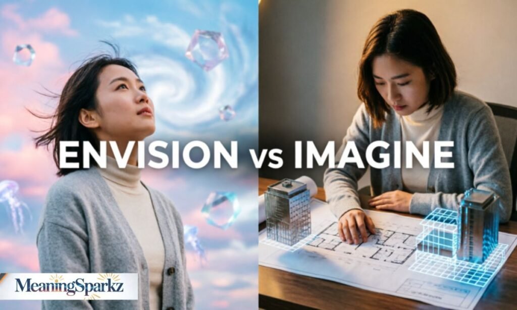 Envision vs imagine