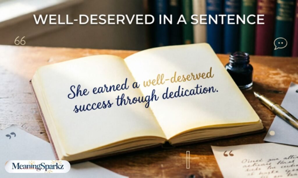 Well-deserved in a sentence